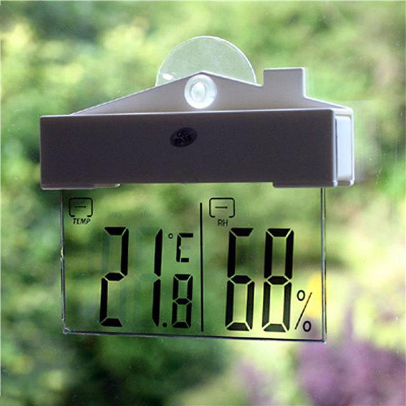 Weather Station Indoor - เครื่องวัดอุณหภูมิหน้าต่างแบบดิจิตอล ไฮโดรมิเตอร์ จอ LCD ขนาดใหญ่ สถานีตรวจอากาศในร่มและกลางแจ้ง