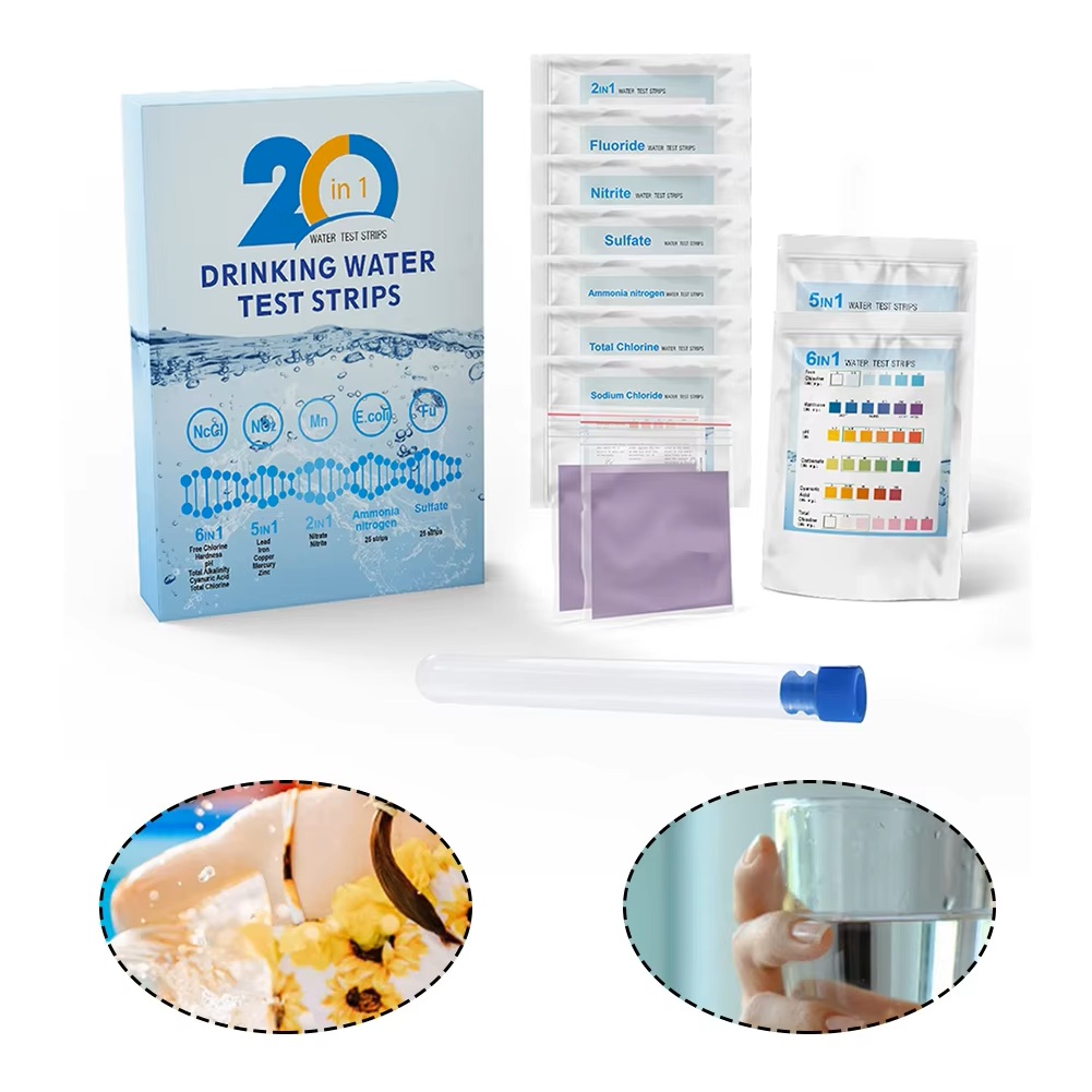 Water Testing Kit - ชุดทดสอบน้ำ YAGO 20 in 1 สำหรับตรวจสอบน้ำดื่มที่บ้าน