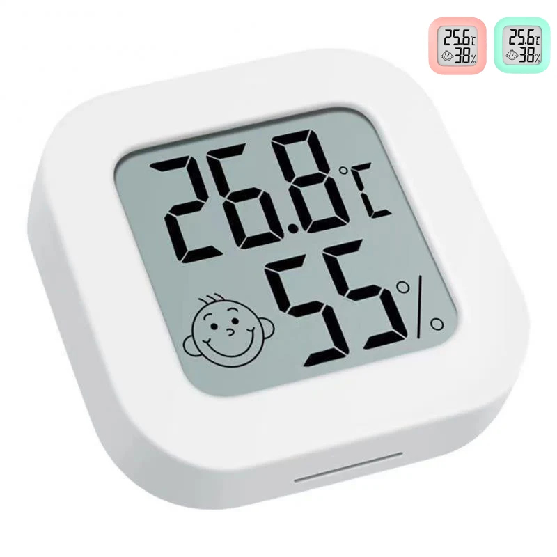 Weather Station Indoor - เครื่องวัดอุณหภูมิแบบดิจิตอล LCD เครื่องวัดความชื้นในร่ม เครื่องวัดอุณหภูมิและความชื้นอิเล็กทรอนิกส์ เซ็นเซอร์วัดความชื้น สถานีตรวจอากาศสำหรับบ้าน