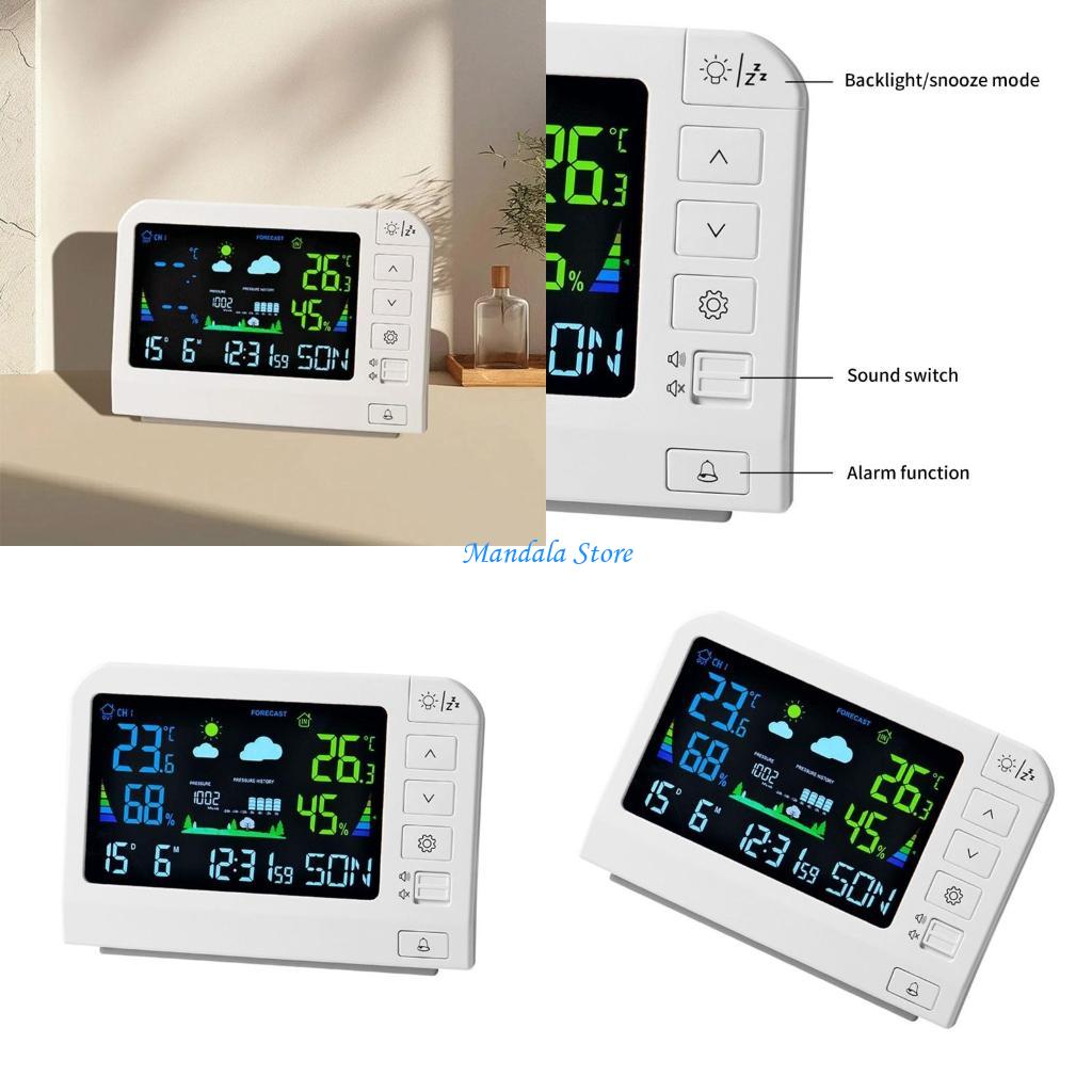 Weather Station Indoor - สถานีตรวจอากาศไร้สายภายในบ้าน U2JC พร้อมนาฬิกาอะตอมมิกส์ เครื่องวัดอุณหภูมิในร่ม/กลางแจ้ง