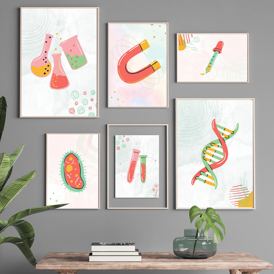 ภาพพิมพ์บนผ้าใบแบบไม่มีกรอบ 1  - Science Nursery บทวิจารณ์และราคา