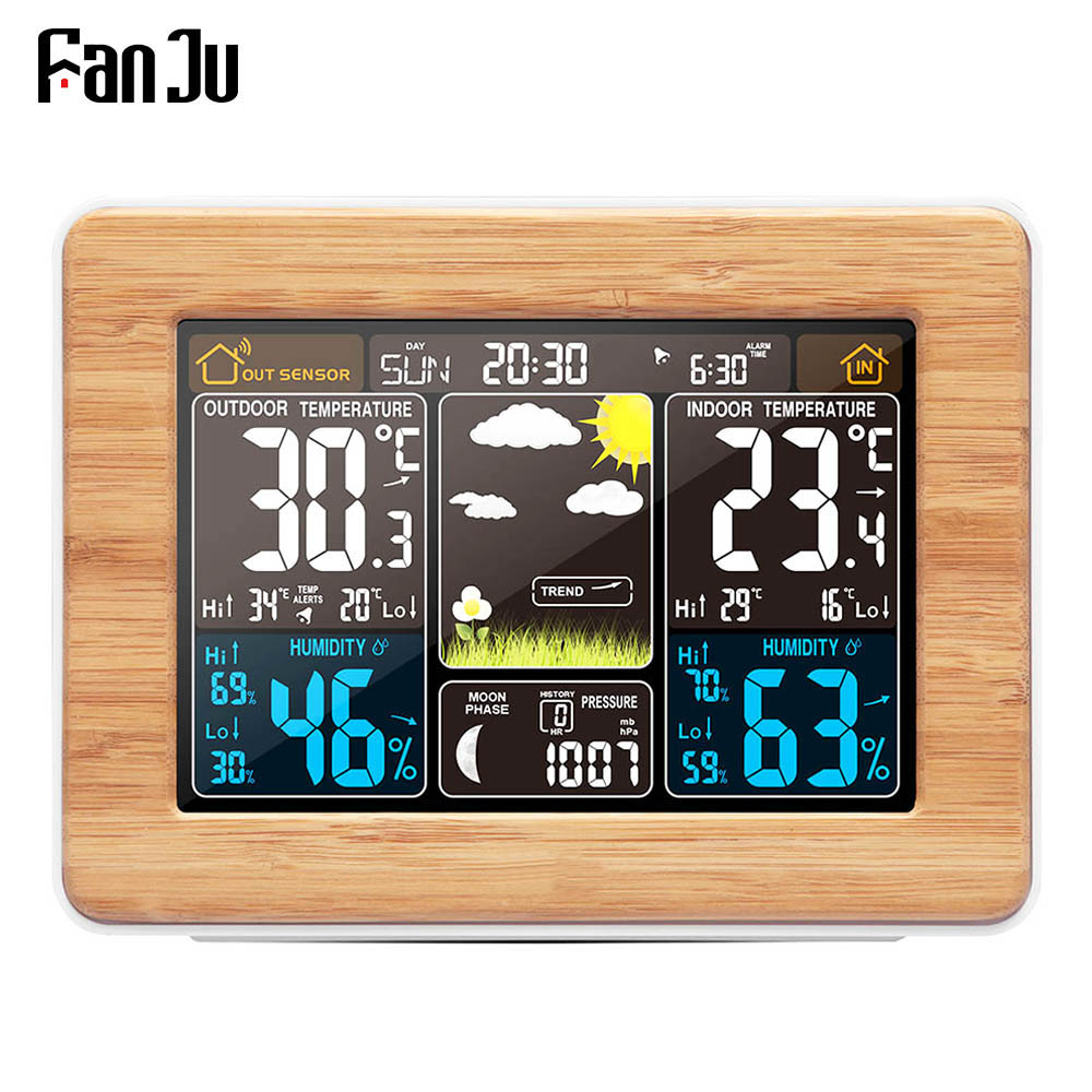 FanJuนาฬิกาปลุกอุณหภูมิความชื้ - Weather Station Indoor บทวิจารณ์และราคา