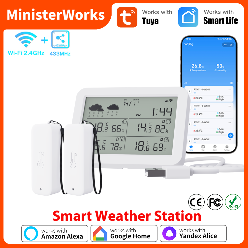 สถานีตรวจอากาศ Tuya WiFi RF433 - Weather Station Indoor บทวิจารณ์และราคา