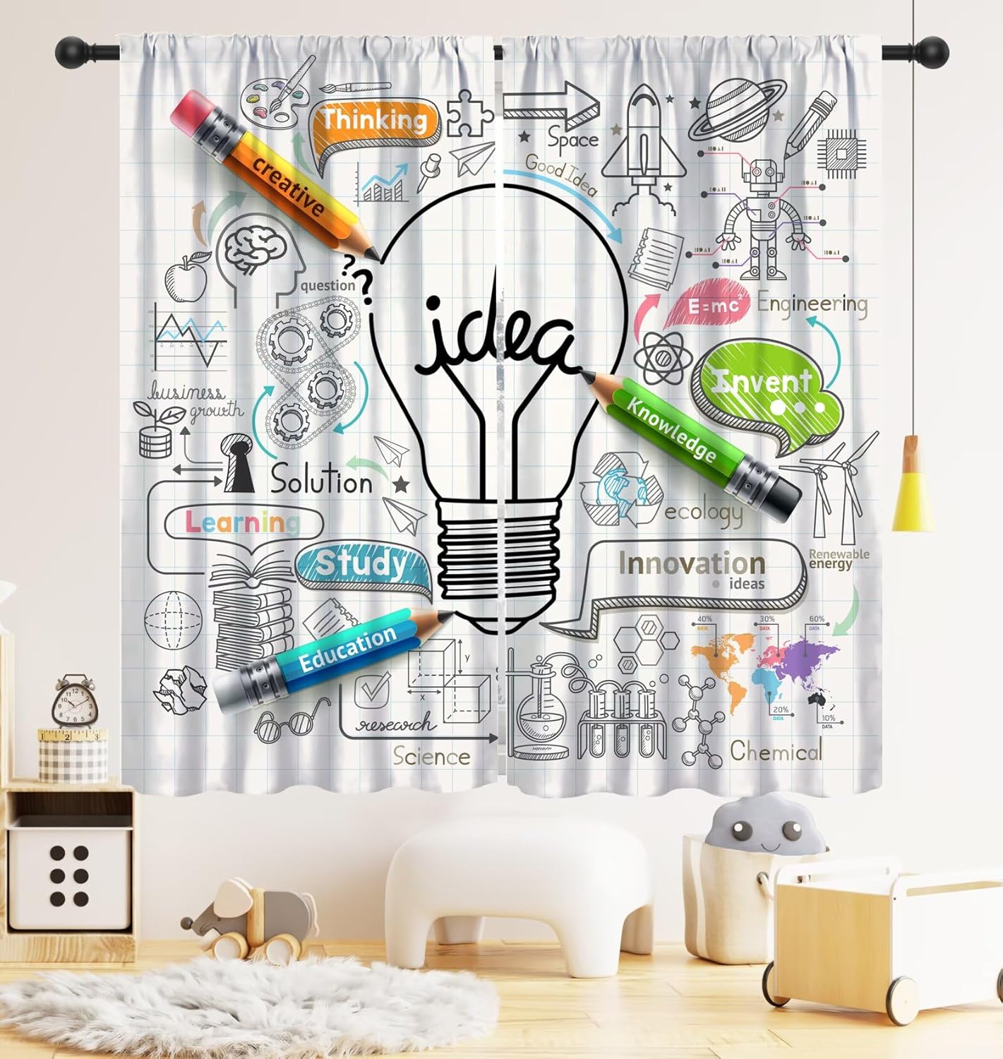 ม่านกันแสงลายการ์ตูนวิทยาศาสตร - Science Nursery บทวิจารณ์และราคา