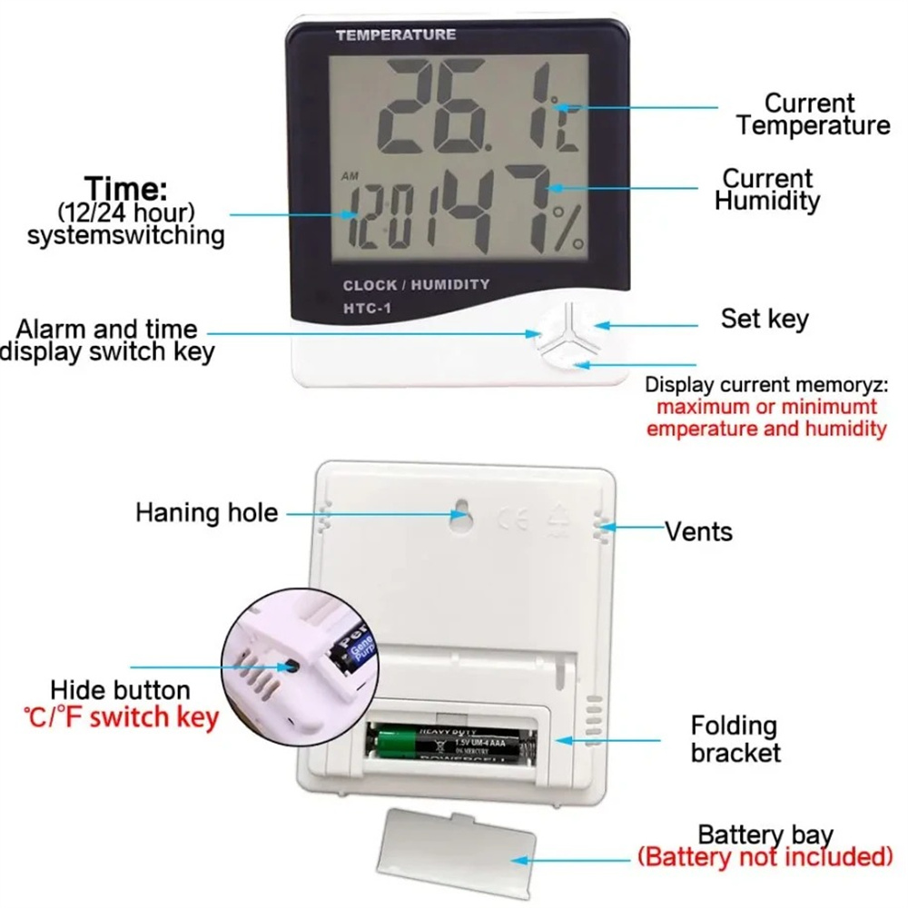 เครื่องวัดอุณหภูมิและความชื้นด - Weather Station Indoor บทวิจารณ์และราคา